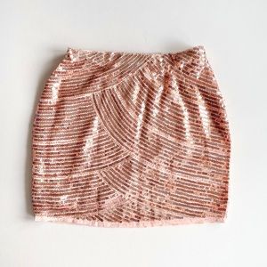 Rose Gold Sequin Mini Skirt